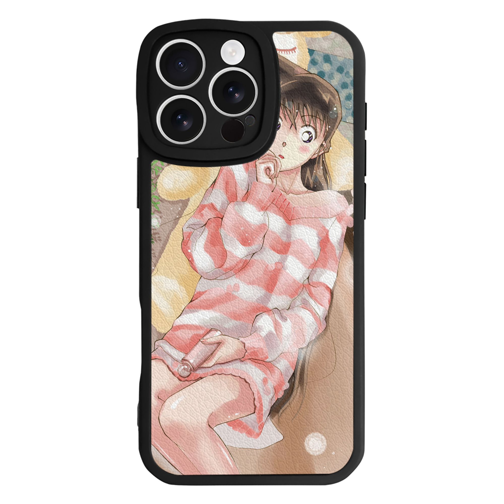 （画像用） 名探偵コナン Detective Conan 【iPhone 16シリーズ対応】シリコンスマホケース（レザー調） 材質：シリコン